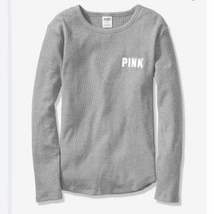 Victoria's Secret PINK Long Sleeve Waffle Crew Tee